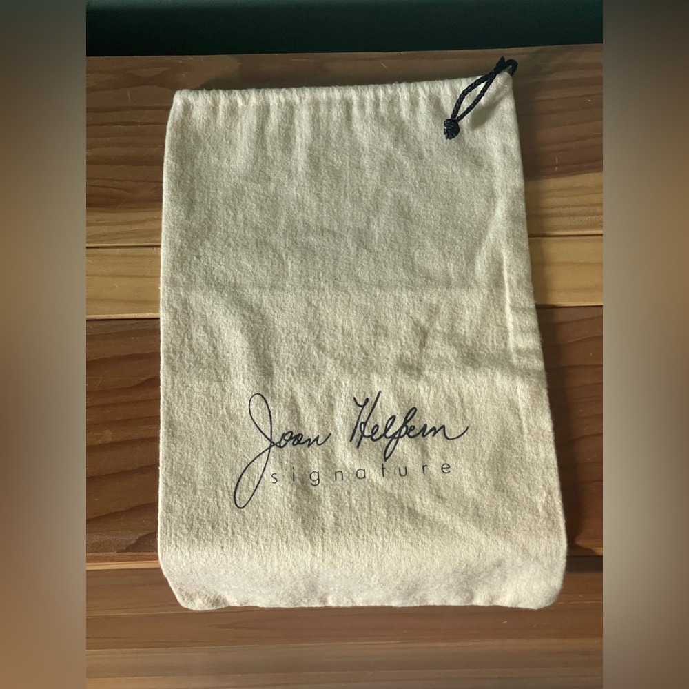 Joan Helpern Ivory Flannel Drawstring Dustbag Signature Logo Storage 14x8.75”